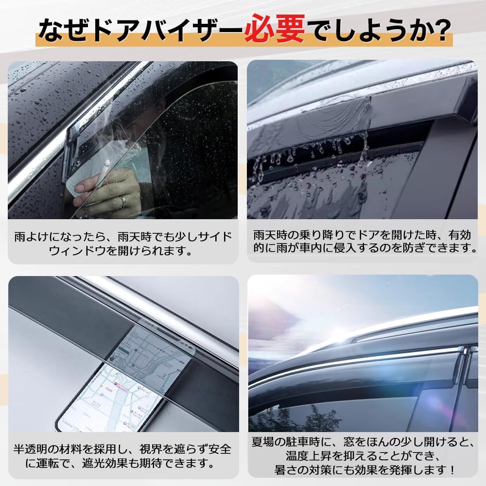 Benz純正サイドバイザーフロント•リア左右セットCクラス(W205)セダン用